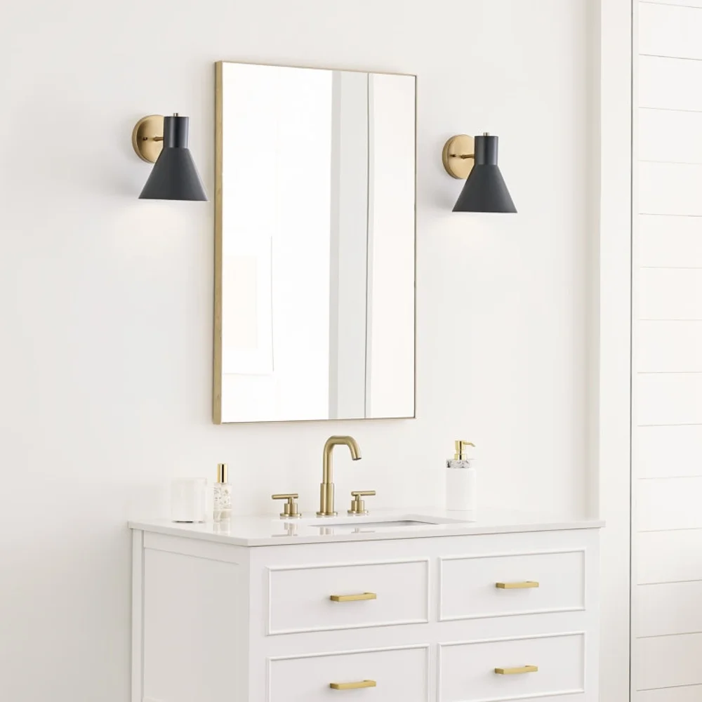 Modern Black and Gold Wall Sconce